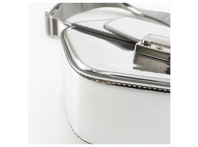 Borsa a tracolla 2way Furla Metropolis Prisma in pelle verniciata Argento - vista 4