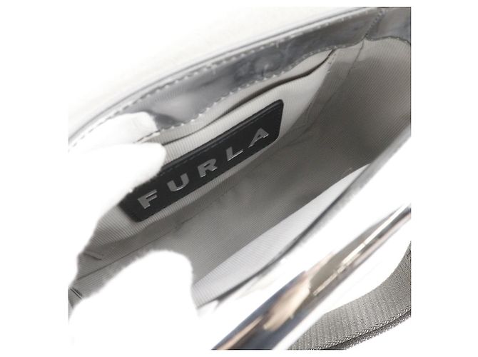 Borsa a tracolla 2way Furla Metropolis Prisma in pelle verniciata Argento - vista 5