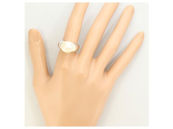 Autre Marque Anel de Ouro Branco Au750 e Pérolas de Água Doce Prata - vista 6