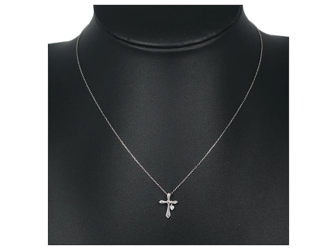 Autre Marque Collana in oro bianco K10 e diamanti Argento - vista 2