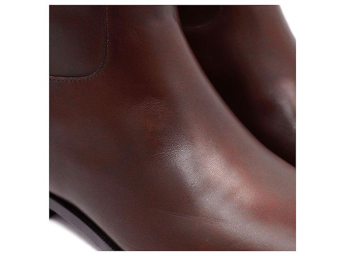 Louis Vuitton Monogram Metal Leather Long Boots Brown Dark red - view 11