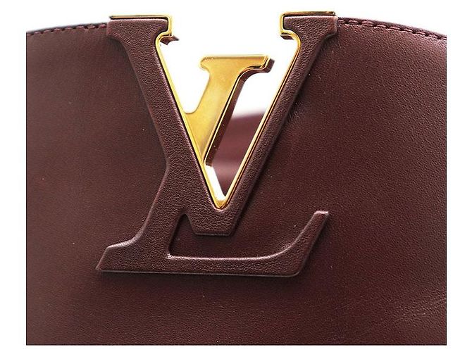 Louis Vuitton Monogram Metal Leather Long Boots Brown Dark red - view 2