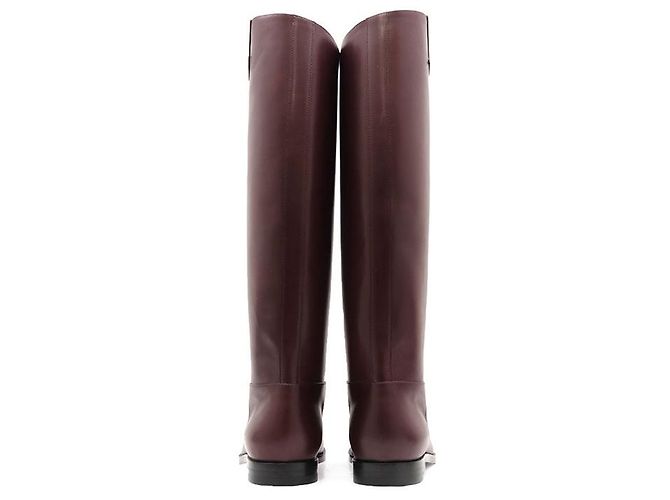 Louis Vuitton Monogram Metal Leather Long Boots Brown Dark red - view 5
