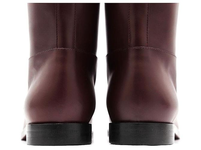 Louis Vuitton Monogram Metal Leather Long Boots Brown Dark red - view 6