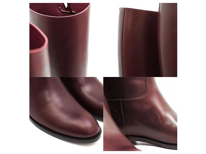 Louis Vuitton Monogram Metal Leather Long Boots Brown Dark red - view 8