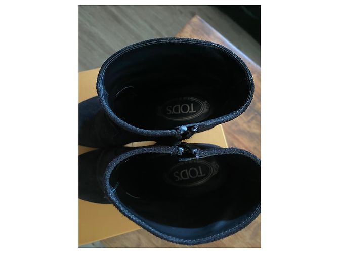 Tod's Botines de ante negro con tacón bloque - vista 5