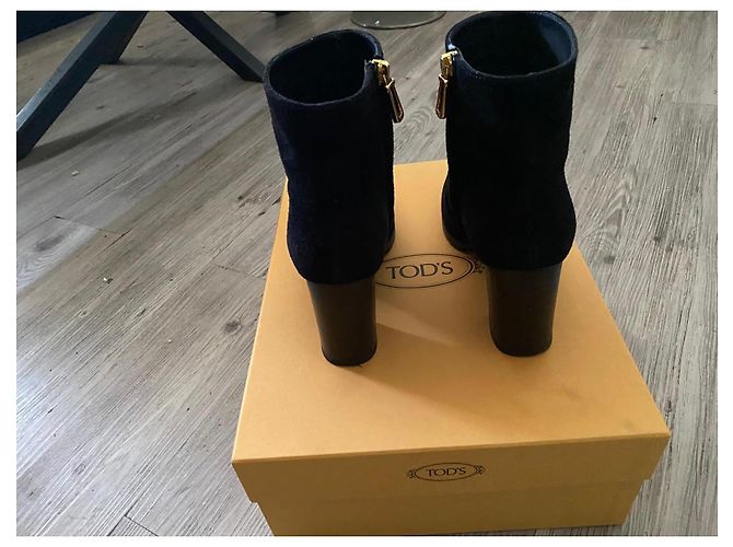 Tod's Botines de ante negro con tacón bloque - vista 7