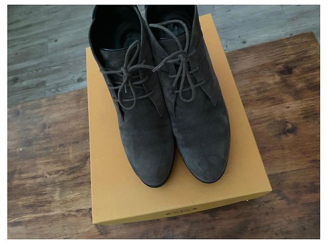 Tod's Botines de ante gris - vista 3