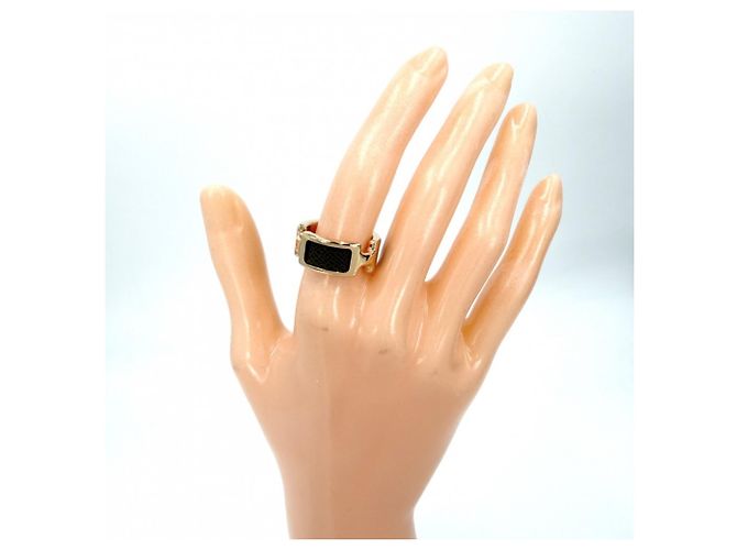 Ring Hermès Bague Hermes Olympe PM pour femme Marron Rose Blanc - vue 2