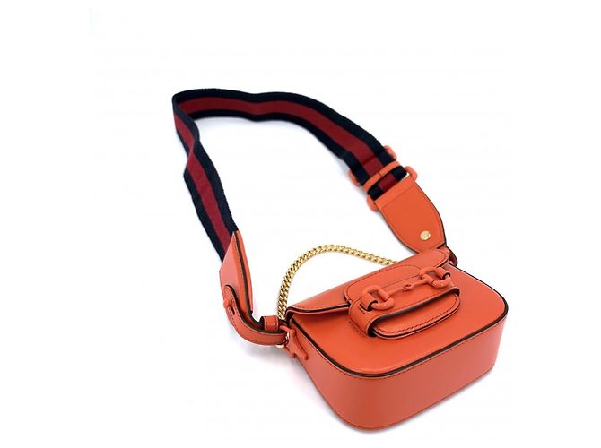 Borsa Gucci Mini Horsebit 1955 da donna Bianco Arancione - vista 3