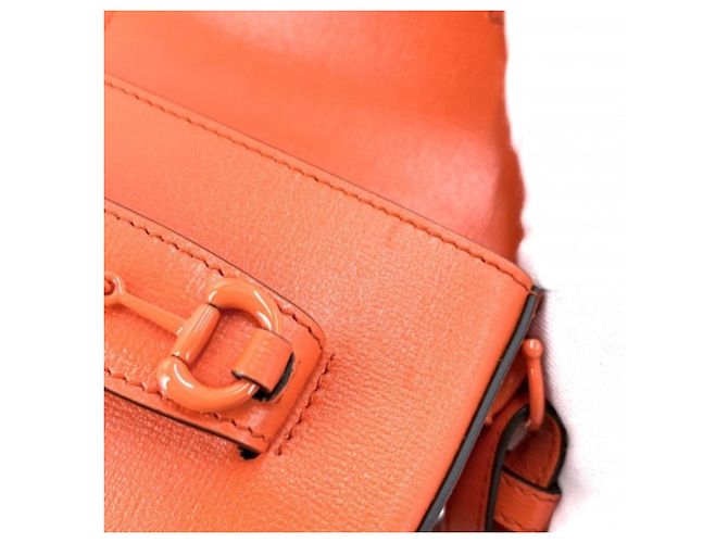 Borsa Gucci Mini Horsebit 1955 da donna Bianco Arancione - vista 7