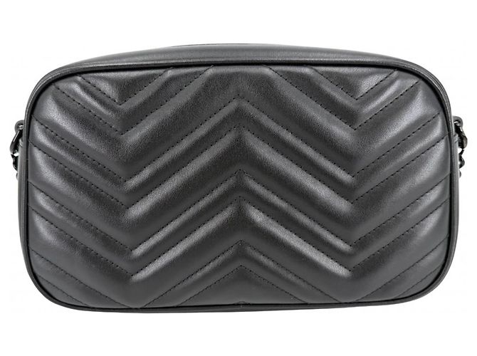 Borsa piccola Gucci GG Marmont Small Camera Bag Nero Bianco - vista 2