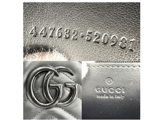 Borsa piccola Gucci GG Marmont Small Camera Bag Nero Bianco - vista 5
