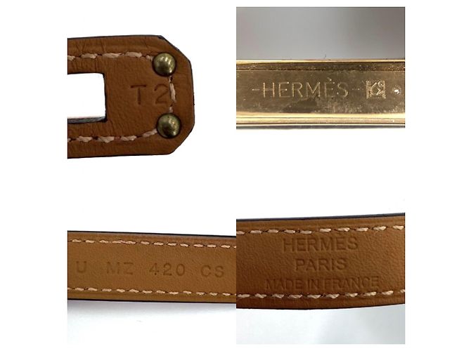 Kelly Hermès Bracciale Charm in Pelle Rosa Hermes - vista 3