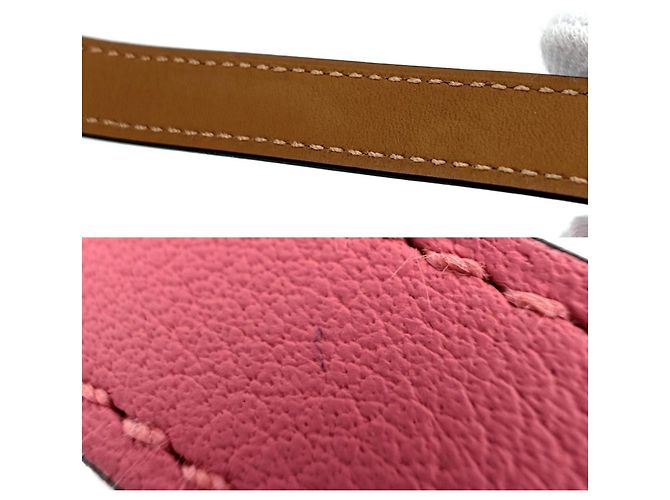 Kelly Hermès Bracciale Charm in Pelle Rosa Hermes - vista 4