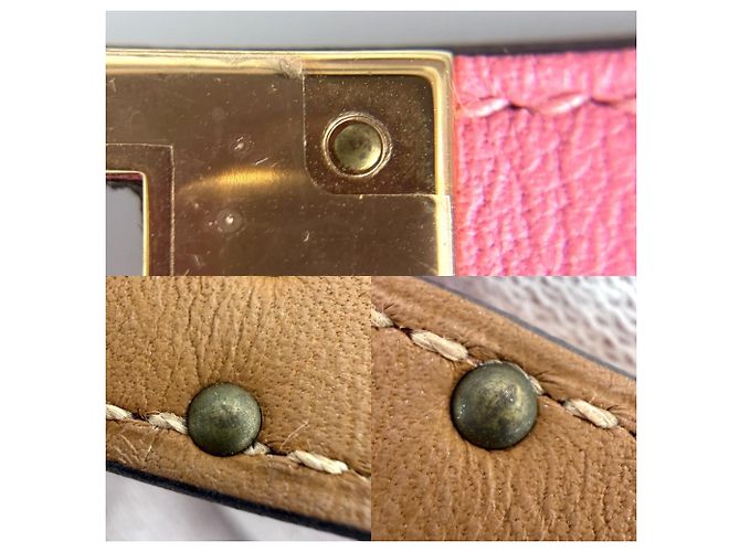 Kelly Hermès Bracciale Charm in Pelle Rosa Hermes - vista 5