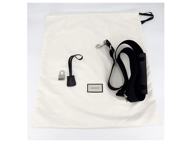 Borsa Tote Documentiera in pelle da uomo Gucci Nero Bianco Blu navy - vista 10