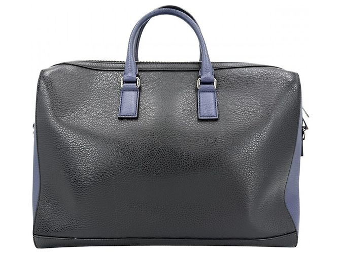 Borsa Tote Documentiera in pelle da uomo Gucci Nero Bianco Blu navy - vista 2