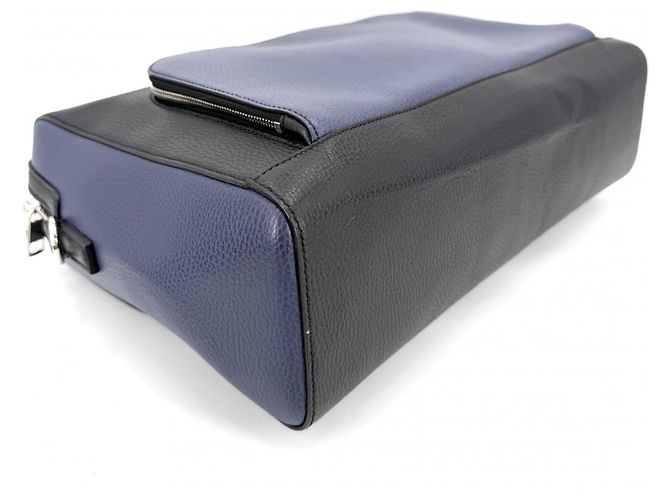 Borsa Tote Documentiera in pelle da uomo Gucci Nero Bianco Blu navy - vista 3