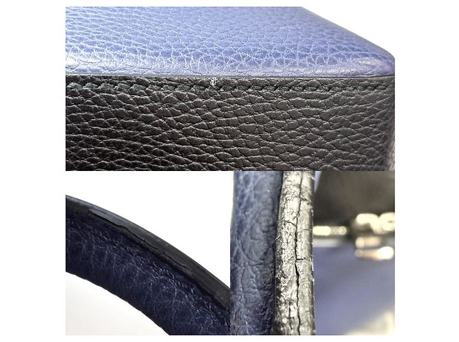 Borsa Tote Documentiera in pelle da uomo Gucci Nero Bianco Blu navy - vista 9