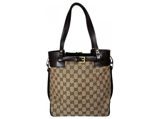Borsa a mano Gucci in tela GG marrone - vista 2