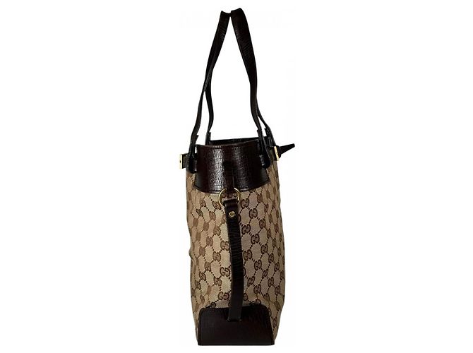 Borsa a mano Gucci in tela GG marrone - vista 3