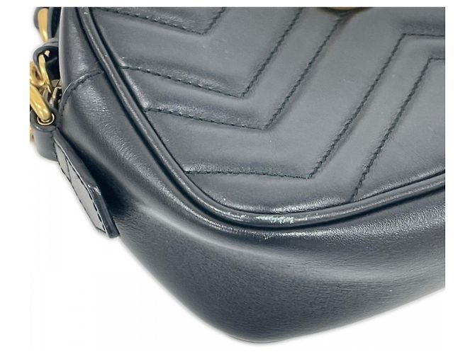 Borsa a tracolla Gucci GG Marmont Nero Bianco - vista 11