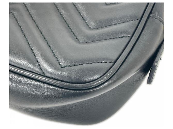 Borsa a tracolla Gucci GG Marmont Nero Bianco - vista 12