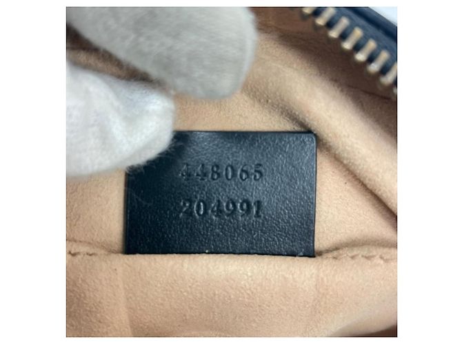 Borsa a tracolla Gucci GG Marmont Nero Bianco - vista 7