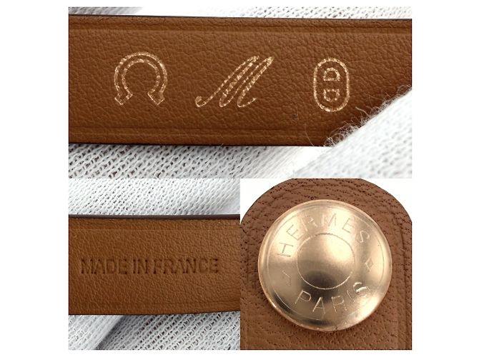 Hermès Hermes Rivale Handschuh-Halter Anhänger Braun Weiß - Ansicht 3