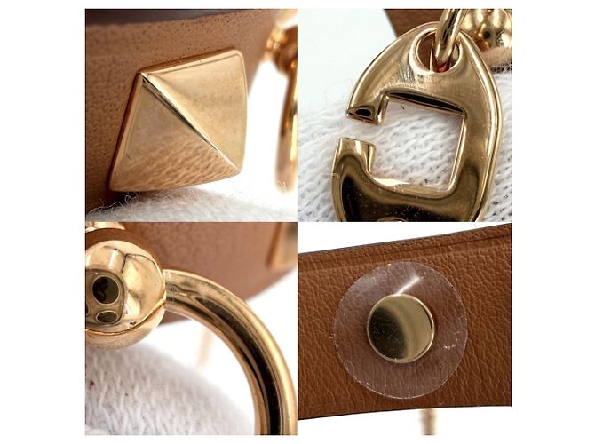 Hermès Hermes Rivale Handschuh-Halter Anhänger Braun Weiß - Ansicht 4
