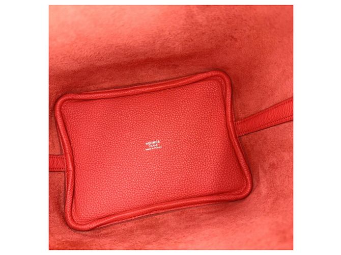 Hermès Borsa Hermes Picotin Lock PM Bianco Arancione - vista 4