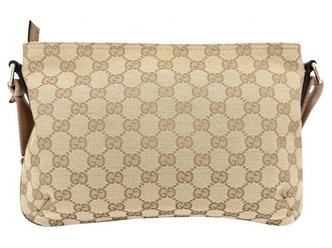Borsa a tracolla Gucci GG Canvas Beige D'oro - vista 2