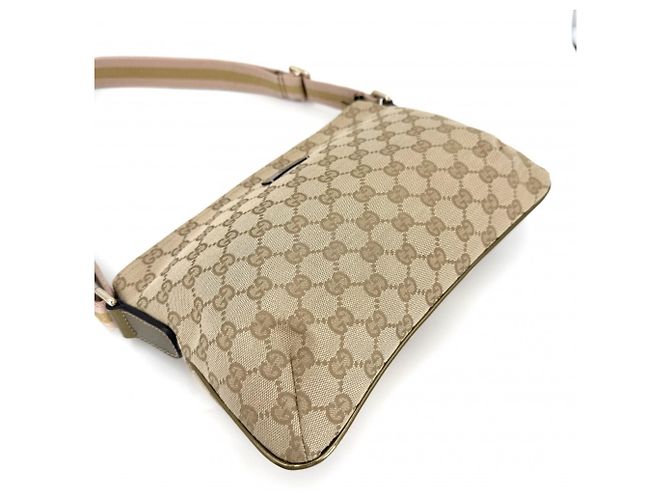 Borsa a tracolla Gucci GG Canvas Beige D'oro - vista 3