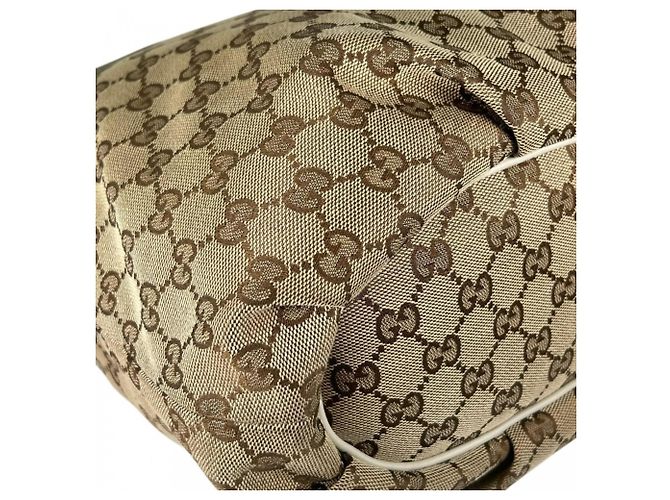 Bolso de hombro Gucci GG Canvas Beige Dorado - vista 10