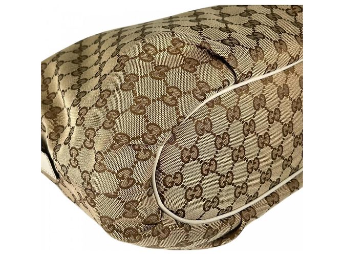 Bolso de hombro Gucci GG Canvas Beige Dorado - vista 12