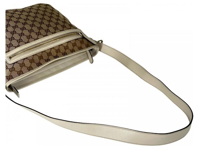 Bolso de hombro Gucci GG Canvas Beige Dorado - vista 7
