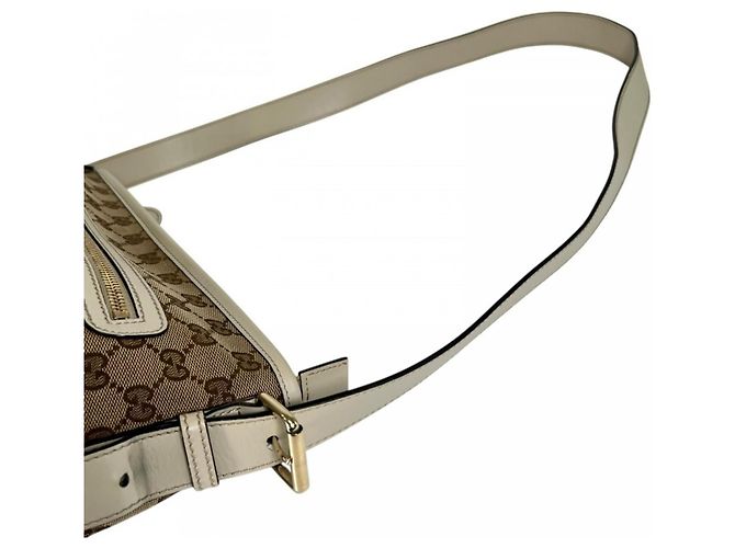 Bolso de hombro Gucci GG Canvas Beige Dorado - vista 8