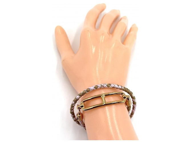 Hermès Bracciale Hermes Roulette Double Tour Marrone Rosa - vista 3