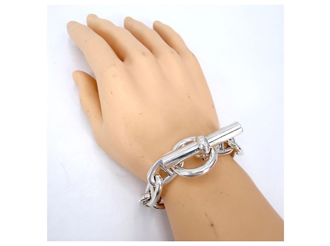 Hermès Bracciale Hermes Chaine d'Ancre TGM Bianco - vista 2