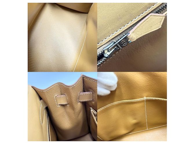 Hermès Borsa Hermes Kelly 32 Denim Marrone Nero Bianco Blu chiaro - vista 12