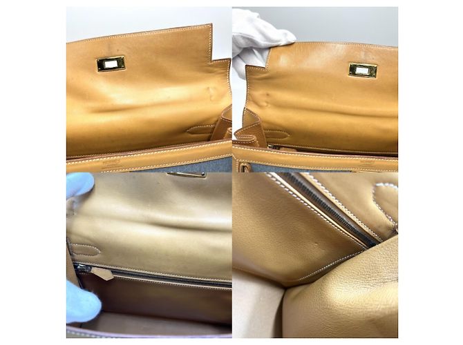 Hermès Borsa Hermes Kelly 32 Denim Marrone Nero Bianco Blu chiaro - vista 13