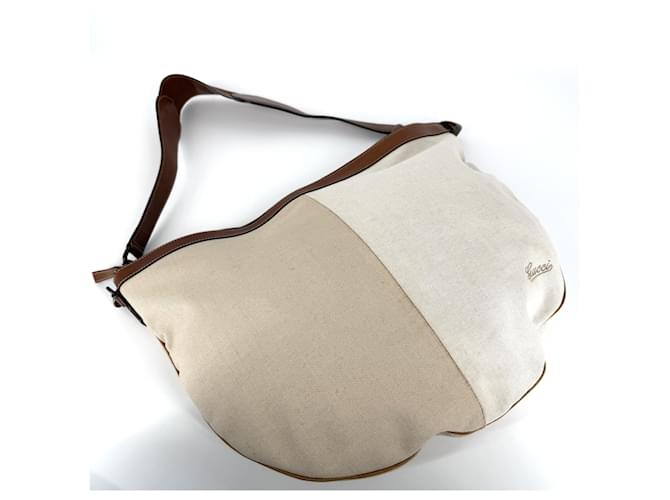 Borsa a tracolla Gucci da donna Marrone Bianco Beige - vista 3