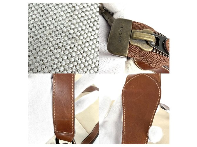 Borsa a tracolla Gucci da donna Marrone Bianco Beige - vista 7