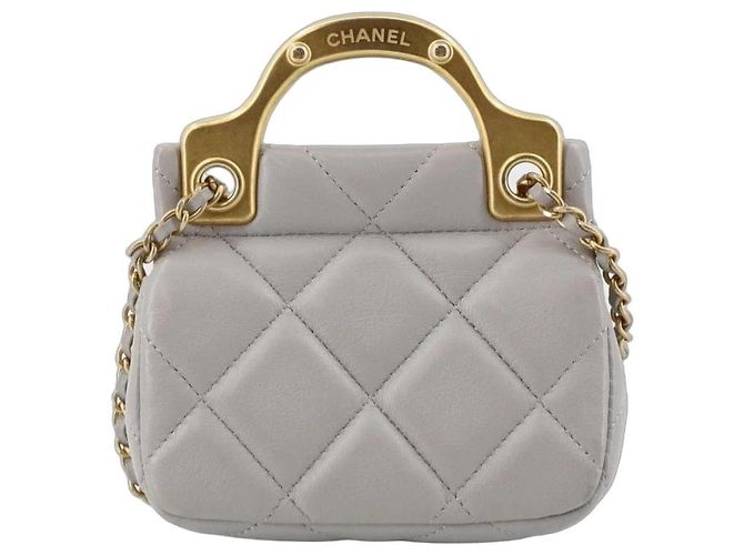 Chanel Mini Kelly in pelle grigia Grigio - vista 2