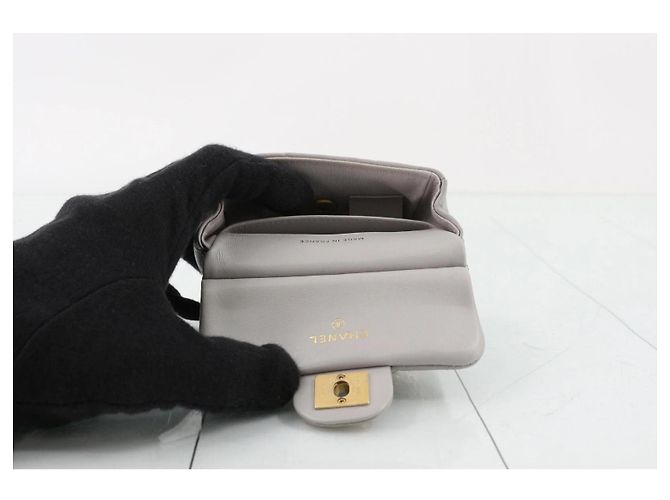 Chanel Mini Kelly in pelle grigia Grigio - vista 8