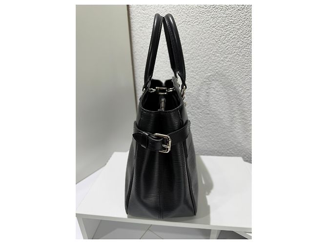 Louis Vuitton Passy PM Borsa a mano in pelle Epi Nera Nero Silver hardware - vista 4