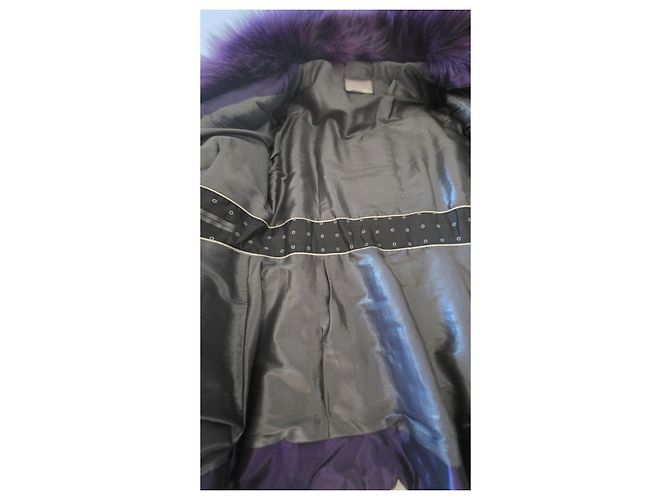 Autre Marque Abrigo Martylo morado con insertos de piel de zorro Morado oscuro - vista 10