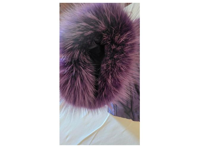 Autre Marque Abrigo Martylo morado con insertos de piel de zorro Morado oscuro - vista 12