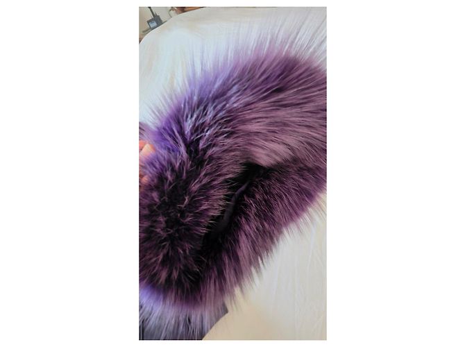 Autre Marque Abrigo Martylo morado con insertos de piel de zorro Morado oscuro - vista 13